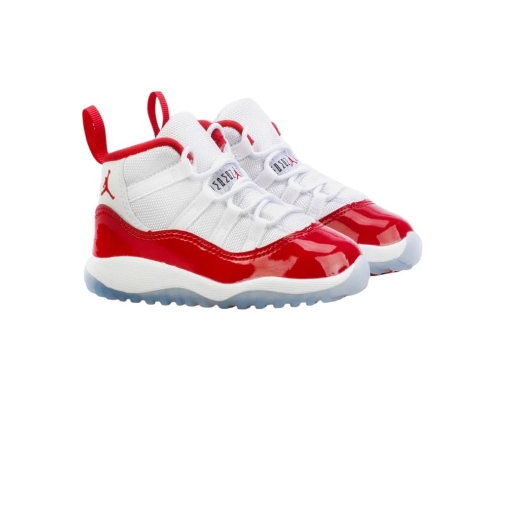 Air Jordan 11 Retro Toddler Sneakers in Red and White